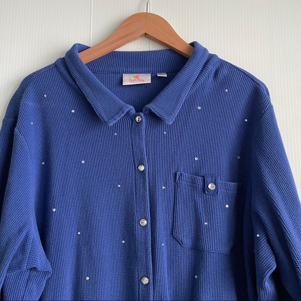 The Quacker Factory Waffle Textured Button Down - image 6